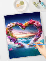 RUOPOTY Kit de Pintura por Números 40x50cm Para Adultos Corazón Flor Lienzo Dibujo de Acrílico Artesanías para el Hogar Tamaño Mediano Estilo Moderno Paño de Lienzo - details 1