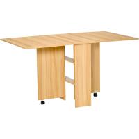 Mesa Plegable de Comedor Mesa de Cocina Plegable con Ruedas Alas Abatibles y Estantes para 4-6 Personas 75x140x74 cm Cemento Gris - details 9
