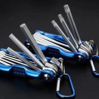 Llave hexagonal plegable portátil con mango de Metal, destornillador, juego de llaves Allen plegables, herramienta de extracción, llave Hexagonal Torx 8 en 1 - details 4