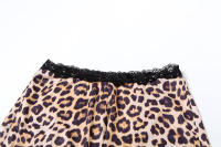 BUNO-Conjunto de 2 piezas con estampado de leopardo callejero Insglas sexi Camisetas sin espalda de encaje de cuello bajo sin espalda + pantalones cortos de verano para chicas calientes - details 17