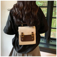 Mini mochila para mujer, nueva moda, versátil, de gran capacidad, bandolera doble con bloques de Color para niñas, bolso escolar pequeño de viaje a la moda - details 11