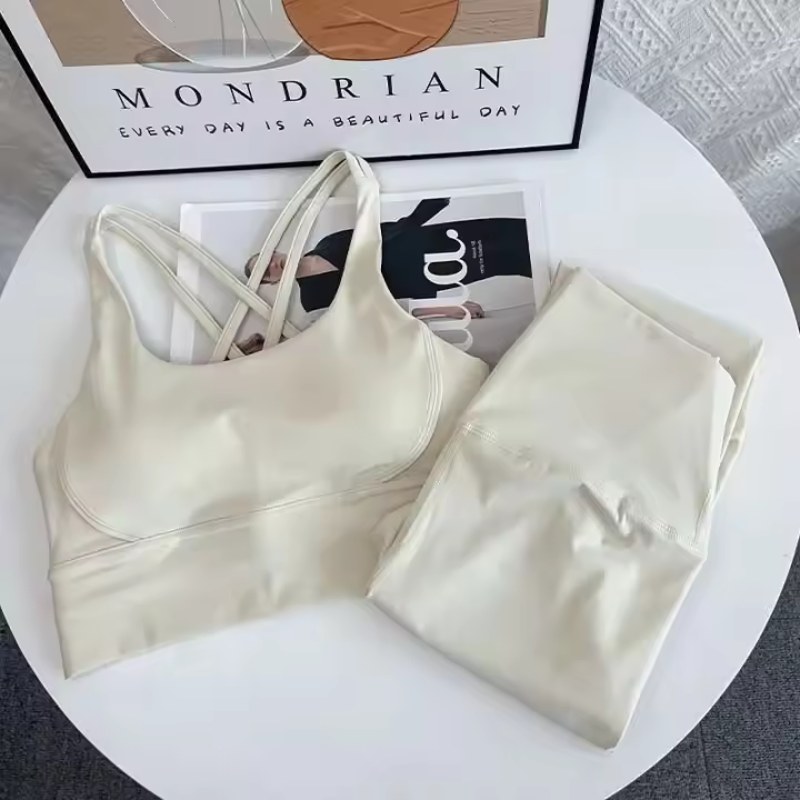 Conjunto de 2 piezas para mujer, leggings y ropa deportiva Fiess de 3 piezas, atuendo de gimnasio, sujetador de yoga, body para correr sin costuras, top, pantalón, 2024 - 1