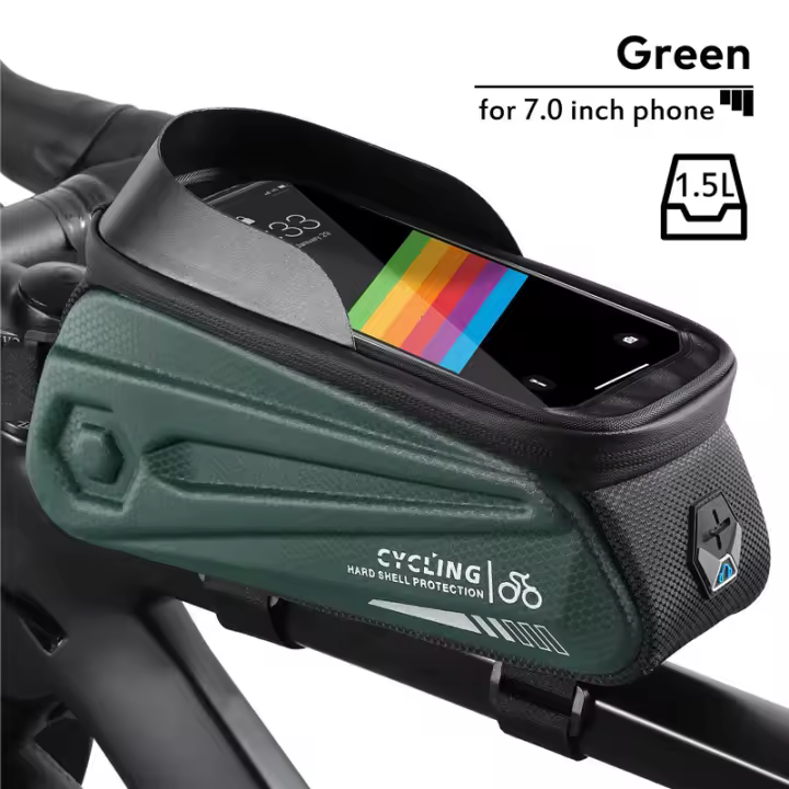 WEST BIKING-bolsa impermeable para teléfono, accesorio sensible a pantalla táctil de 7,0 pulgadas, para cuadro delantero de bicicleta de montaña o carretera - 1