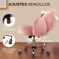 Silla de Escritorio Ergonómica Diseño Nube en Tejido Bouclé Altura Ajustable Ruedas Giratorias - details 30