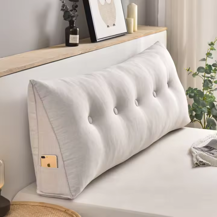 Cojín de Cabeza de Mesa Triangular de Alta Comodidad Almohada de Lectura para Cama - 1