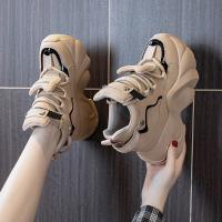 Zapatillas altas de cuero para mujer Zapatos chunky de primavera con cordones - details 4