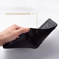 Cartera corta clásica de alta calidad para hombre, billeteras plegables ultrafinas de cuero Pu para hombre, billeteras de negocios de Color sólido con bolsillo para monedas y tarjetas de crédito - details 4
