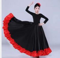Falda de danza del vientre para niños, flamenco, español, toro volador, 360 grados, 1 pieza por lote - details 8