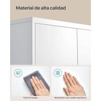 Armario de Garaje de 5 Estantes con 2 Puertas, Armario de Oficina, 40 x 80 x 180 cm, 1 Cerradura, Estantes Ajustables, Gabinete de Metal, Gris Mate OMC015G01 - details 24