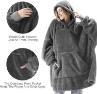 Forro polar reversible, ponible, sudadera con capucha, sudadera con capucha oversize, acogedora, holgada, forro polar reversible, sudadera con capucha, engrosada, pareja, nueva, loungewear - details 5
