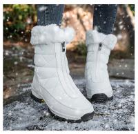 Botas de nieve cálidas de terciopelo para mujer, Botines altos, cómodos, zapatos de senderismo de fondo grueso, Invierno - details 12