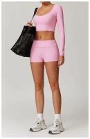 Shorts Deportivos de Cintura Alta y Adelgazados Mango de Melocotón para Yoga y Estiramiento - details 17
