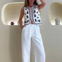 Bordado floral para mujer, chaleco corto con cuello en V, ropa sual, tops elegantes, primavera y verano - details 2