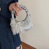Bolso plisado de lentejuelas de estilo coreano, bolso cruzado con cadena y colgante de lazo exquisito, bolso de hombro ligero de Color sólido - details 29