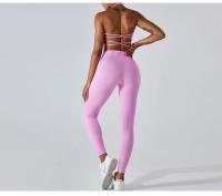Pantalones deportivos de yoga para mujeres Cintura alta Entrenamiento rápido Control de barriga Elevación de glúteos Material de nylon Temporada primavera/verano - details 3