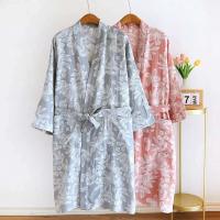 2025 kimono japonés, nuevo 100% algodón holgado estilo kimono con cordones albornoz, vestido de sudoración, pijamas, pijamas de mujer - details 5