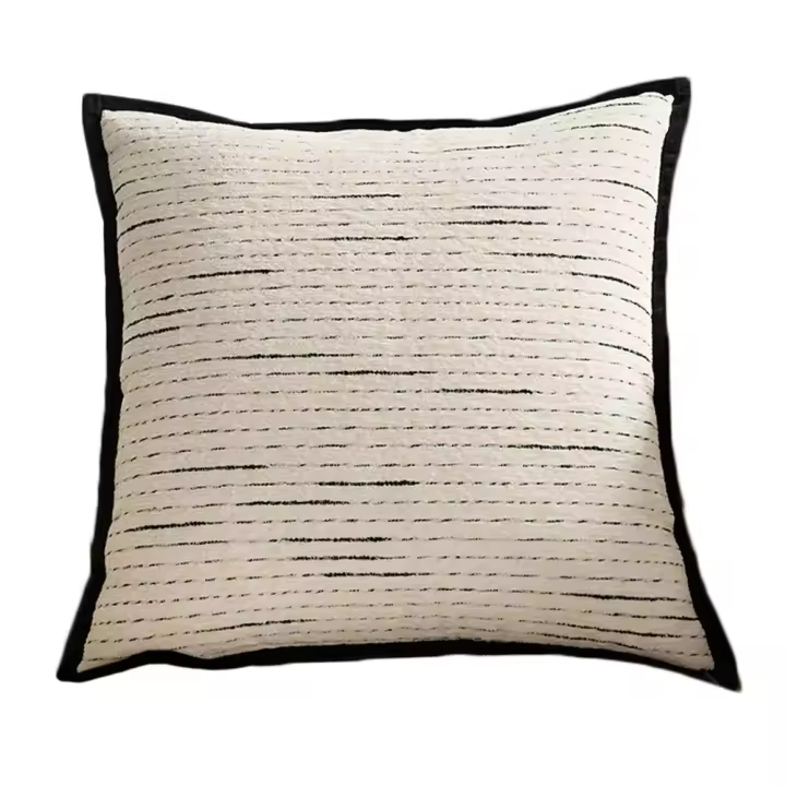 Cojín de cintura estilo INS, funda de almohada cuadrada minimalista, funda de cojín estilo francés de 45CM, funda de almohada para sofá/cama - 1