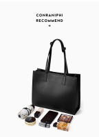 Nueva Bolsa Tote de Nicho para Mujeres de Cuero Genuino de Gran Capacidad, Maletín para Laptop, Bolsa de Viaje de Cuero de Vaca Negro - details 19