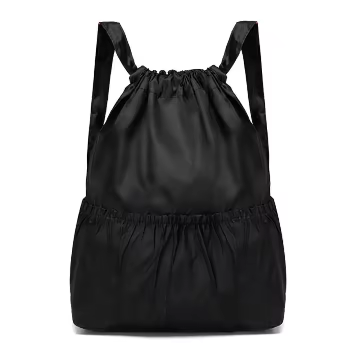 Bolsa de poliéster con cordón para niñas adolescentes, bolso de compras portátil, impermeable, con estampado Floral, plegable, para deportes y escuela - 1
