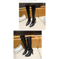 Botas De Tacón Alto Para Mujer, Botas Elásticas De Cabeza Cuadrada, Botas Delgadas De Tacón Súper Alto - details 18