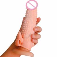 Empaque privado SEXY Extensor Realista Anillo Vibrador Funda para Pene Aumento Retraso de Eyaculación Condón Reutilizable Juguetes Sexuales para Hombres - details 12