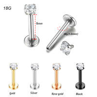 Piercings Tragus de acero, Piercing Labret, anillos para labio, Piercing para Oreja, cartílago, joyería corporal, 2 piezas, 18G, 1,0x8x3mm - details 0