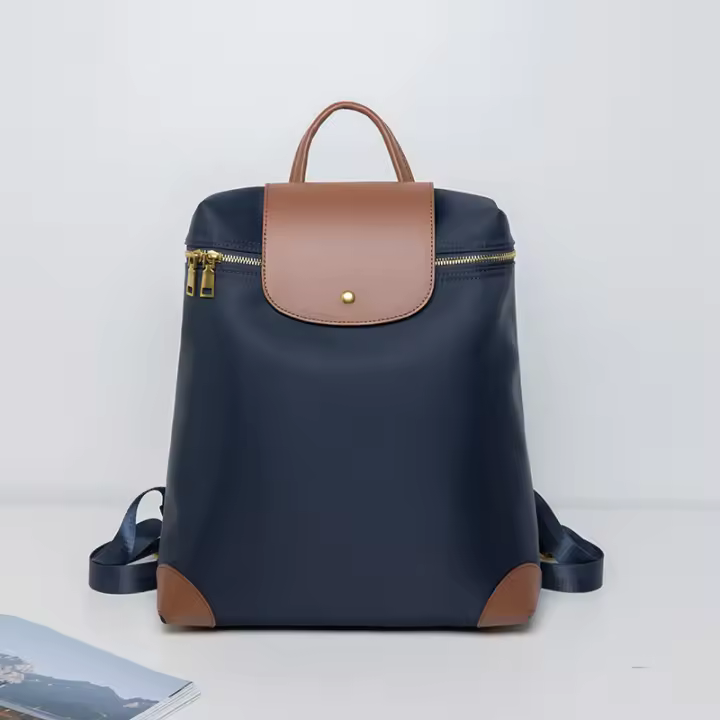 Mochila antirrobo para mujer Nuevas y elegantes mochilas para ir al trabajo Mochila de viaje al aire libre para mujer Bolsa de cuero adhesiva Bolsas urbanas de moda estética Bolsas de libros de color azul - 1