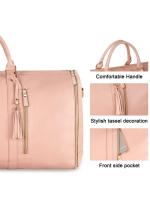 Bolso de viaje plegable para mujer, bolsa de lona de cuero PU grande, bolsa de viaje de negocios - details 3