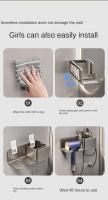 Organizador de alisador de cuna de baño, soporte para secador de pelo, estante, accesorios de baño - details 9