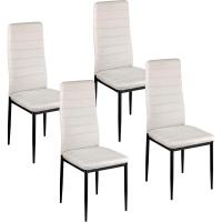 Sillas de Comedor de 4 Piezas Elegantes Resalto Alto, Asiento Ergonómico, Diseño con Costuras Decorativas Material de Piel Sintética, Estructura de Acero - details 35
