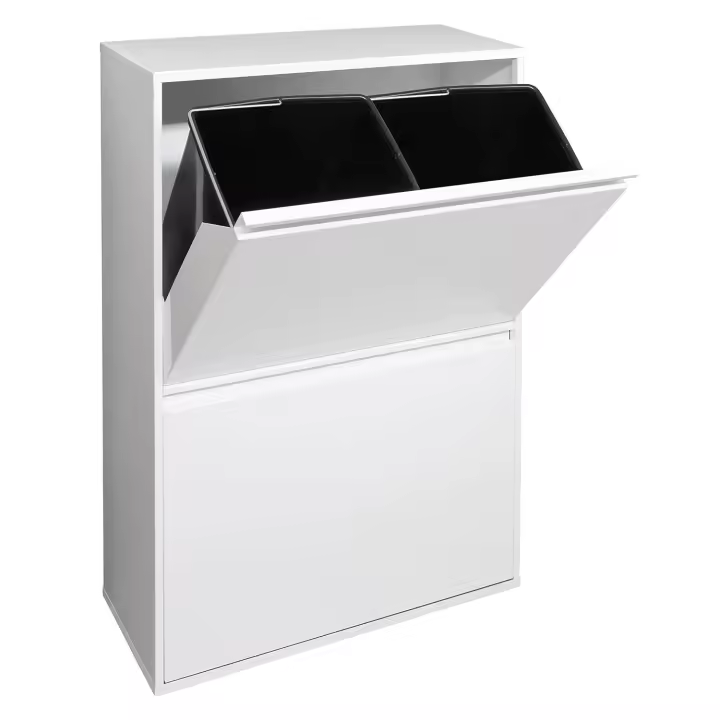 Cubo de Basura de Acero de 4 Compartimentos 4x17 L (68 L) Cubos de Basura para Cocina - 1