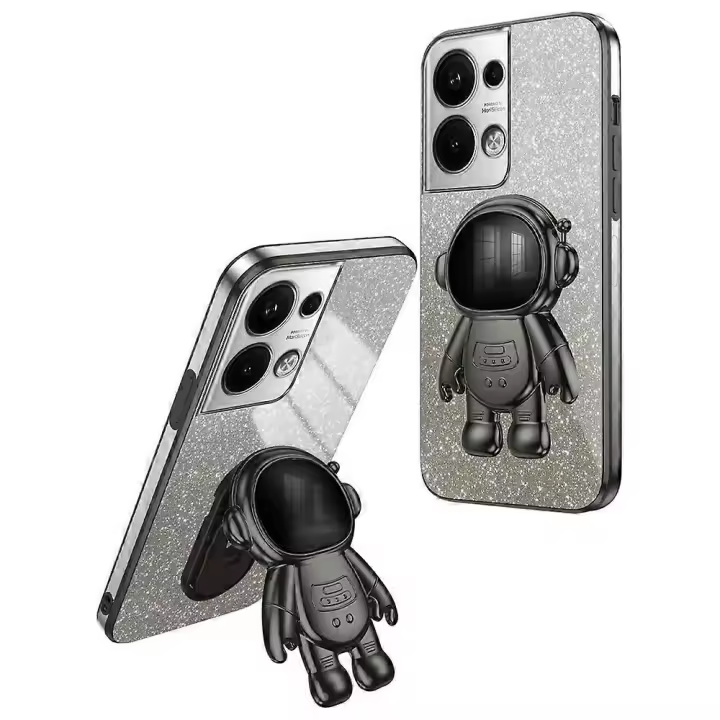 Protección contra caídas PC + TPU Kickstand galvanoplastia funda para Oppo Reno9 Pro + 5G - 1