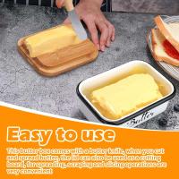 Plato de Mantequilla Metálico con Cortador Caja de Almacenamiento de Queso Reutilizable para Cocina y Comedor - details 0