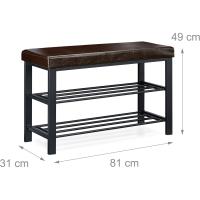 Taburete de Metal-Cuero Sintético 6-8 Pares Negro Tamaño 49x81x31 cm - details 12
