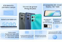 Teléfono Móvil Blackview OSCAL C30 Pro Helio G35 4G Android 12 con Pantalla de 6.51" 7GB+64GB Batería de 5080mAh Cámara de 12MP+8MP Identificación por Cara/Dual SIM - details 1