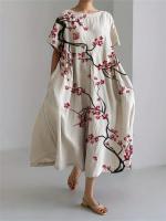 Vestido Casual de Playa para Mujer con Estampado 3D de Flor Fresca Vestido Suelto a Rayas con Talla S-5XL - details 1