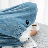 TRAFZA-pijama holgado de franela para niños y adultos, saco de dormir de tiburón de dibujos animados, una pieza, manta para el hogar, lindo chal de tiburón, regalo - details 6