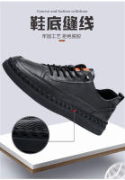 Primera capa de cuero de vaca zapatos de los hombres zapatos de cuero 2025 de los hombres de cuero genuino hechos a mano zapatos casuales de un pedal de cuero suave suela suave zapatos Doudou. - details 1