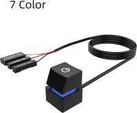 Interruptor de botón de encendido de PC de 2m, interruptor de computadora de escritorio, luces LED de colores, placa base de PC, inicio externo, encendido/apagado, Cable de extensión de botón para oficina en casa (7 colores) - details 0