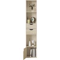 Estantería para Libros de Pie, Librería Vertical con 3 Compartimentos Abiertos, 2 Cajones y 1 Armario, Libreria Blanca de Almacenaje para Oficina, Salón, Dormitorio, Cocina, 30x24x158cm - details 26