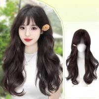 Peluca sintética de estilo coreano con flequillo, postizos con clip, peluca larga ondulada y rizada, cabello falso invisible, cosplay, pelucas de lolita para mujer - details 4