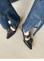Zapatos Mary Jane estilo francés con punta en punta, zapatos retro de tacón medio grueso - details 12