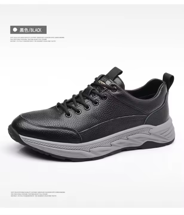 Primera capa de cuero de vaca terciopelo zapatos de algodón térmico zapatos casuales. - 1