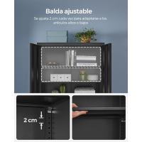 Armario de Garaje de 5 Estantes con 2 Puertas, Armario de Oficina, 40 x 80 x 180 cm, 1 Cerradura, Estantes Ajustables, Gabinete de Metal, Gris Mate OMC015G01 - details 14