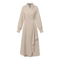 Elegante Vestido Largo con Pliegues para Mujer 2024 Traje de Oficina de Color Sólido Elegante - details 5