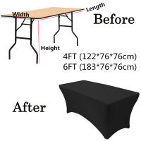Mantel ajustado de LICRA de 4/6 pies, cubierta de mesa de tela plegable de alta elasticidad, mantel Rectangular para mesa de comedor, banquete, fiesta de boda - details 7