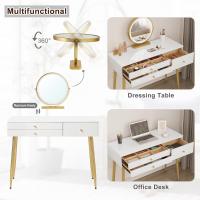 Regulable en 3 Niveles, Mesa Tocador con 3 Cajones, Escritorio Grande 100x40 cm, Silla Ajustable - details 1