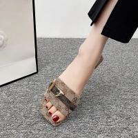 Sandalias y zapatillas de moda de gran tamaño para mujer, nuevo estilo de verano, sandalias con tiras de Metal de fondo plano para mujer - details 9