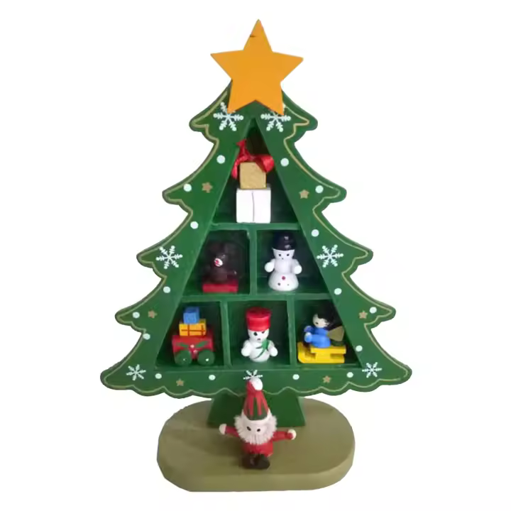 Árbol de Navidad de madera de sobremesa, decoración de escritorio Exquisita y práctica, centro comercial, Hotel, Verde - 1
