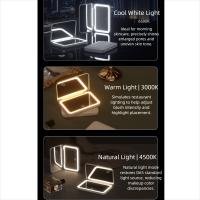 Mini espejo de maquillaje plegable compacto, espejos de tocador estéticos portátiles con aumento, iluminación de 3 colores, espejo cosmético regulable para viaje - details 4